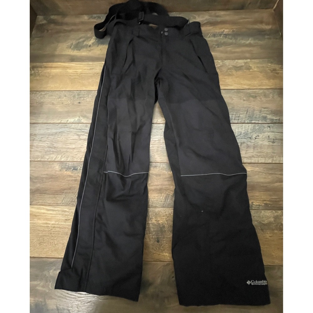 Columbia Mens Black Snow Pants Insulated Ski Bibs Size Medium Snowboard Winter